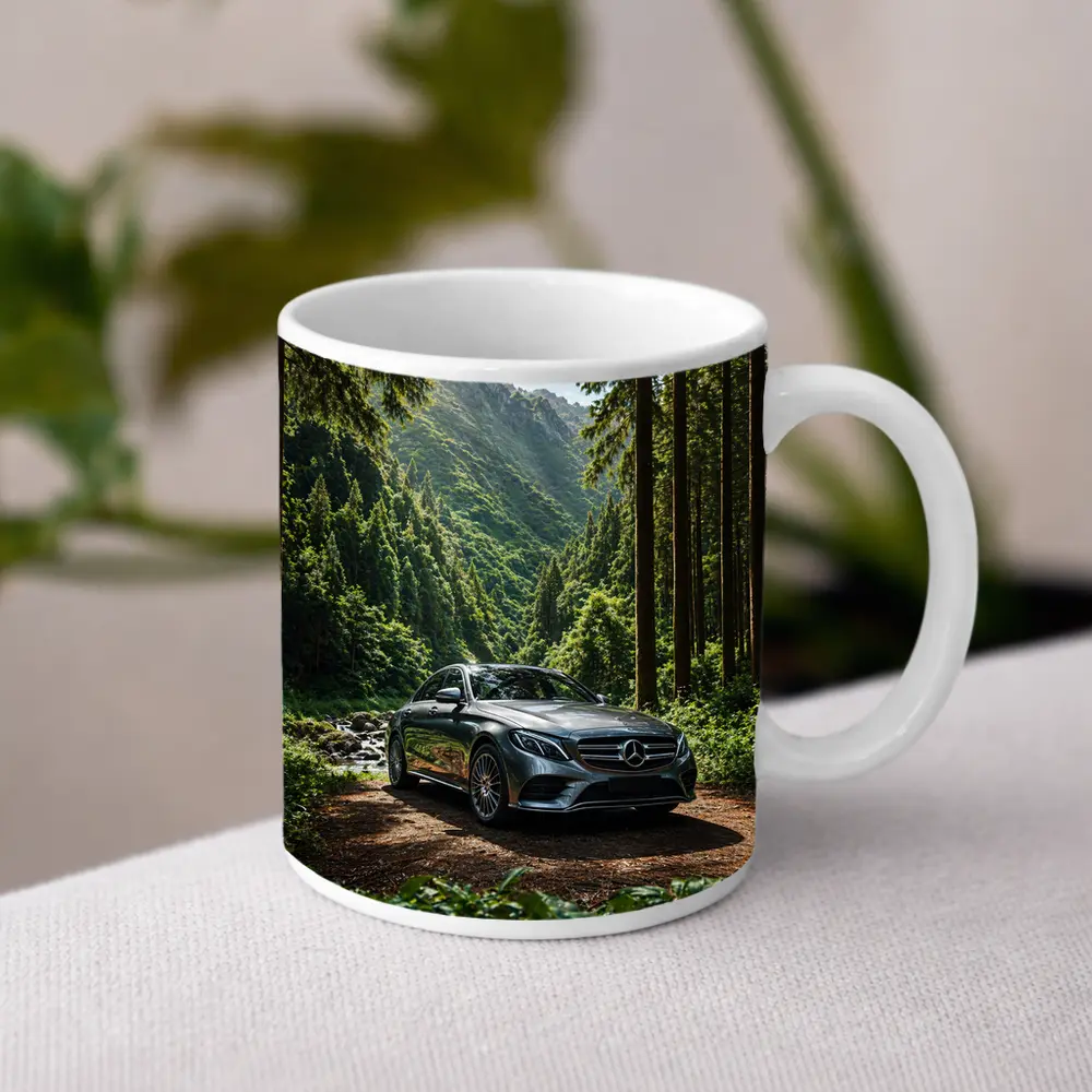 Mercedes Benz E Class Forest Mountain Setting – Mugs