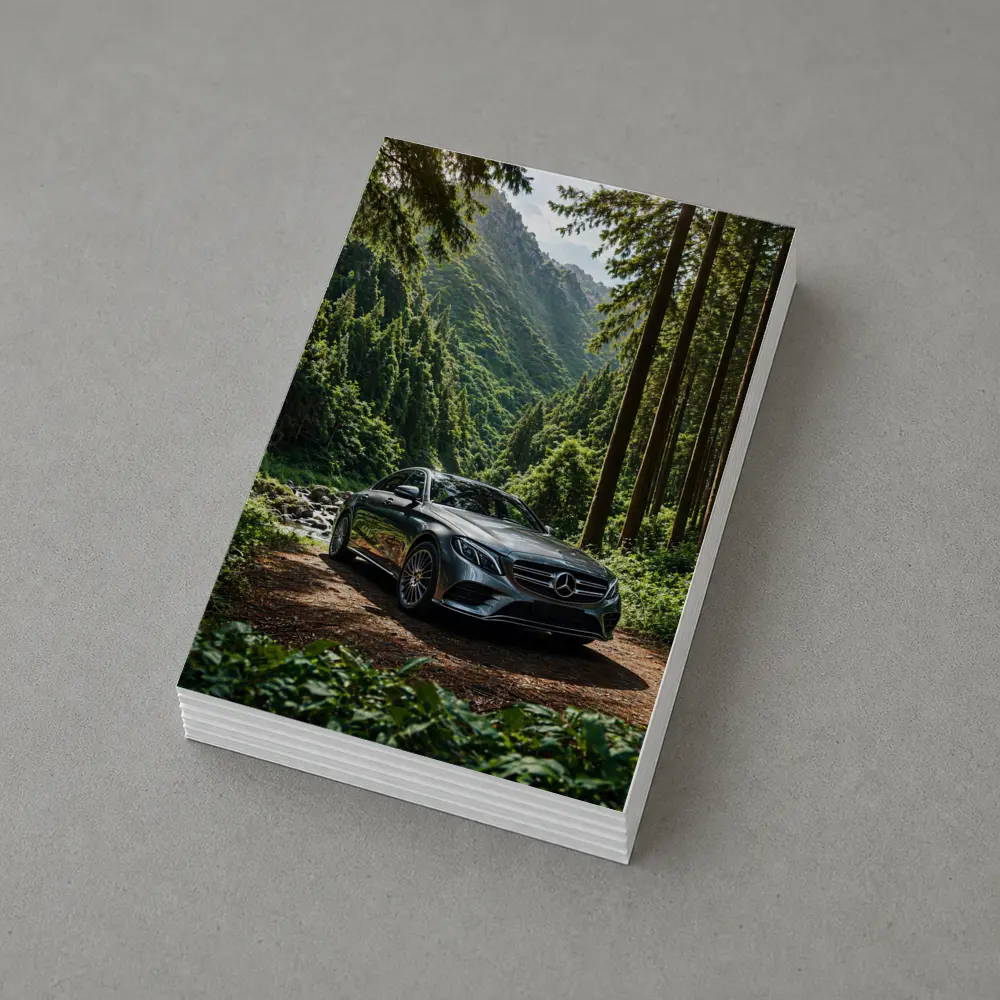 Mercedes Benz E Class Forest Mountain Setting – Postcards