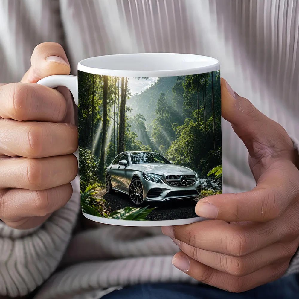 Mercedes C Class Silver Forest Sunlight – Mugs