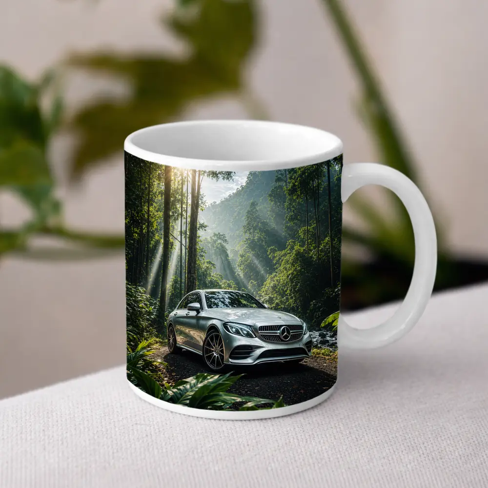 Mercedes C Class Silver Forest Sunlight – Mugs