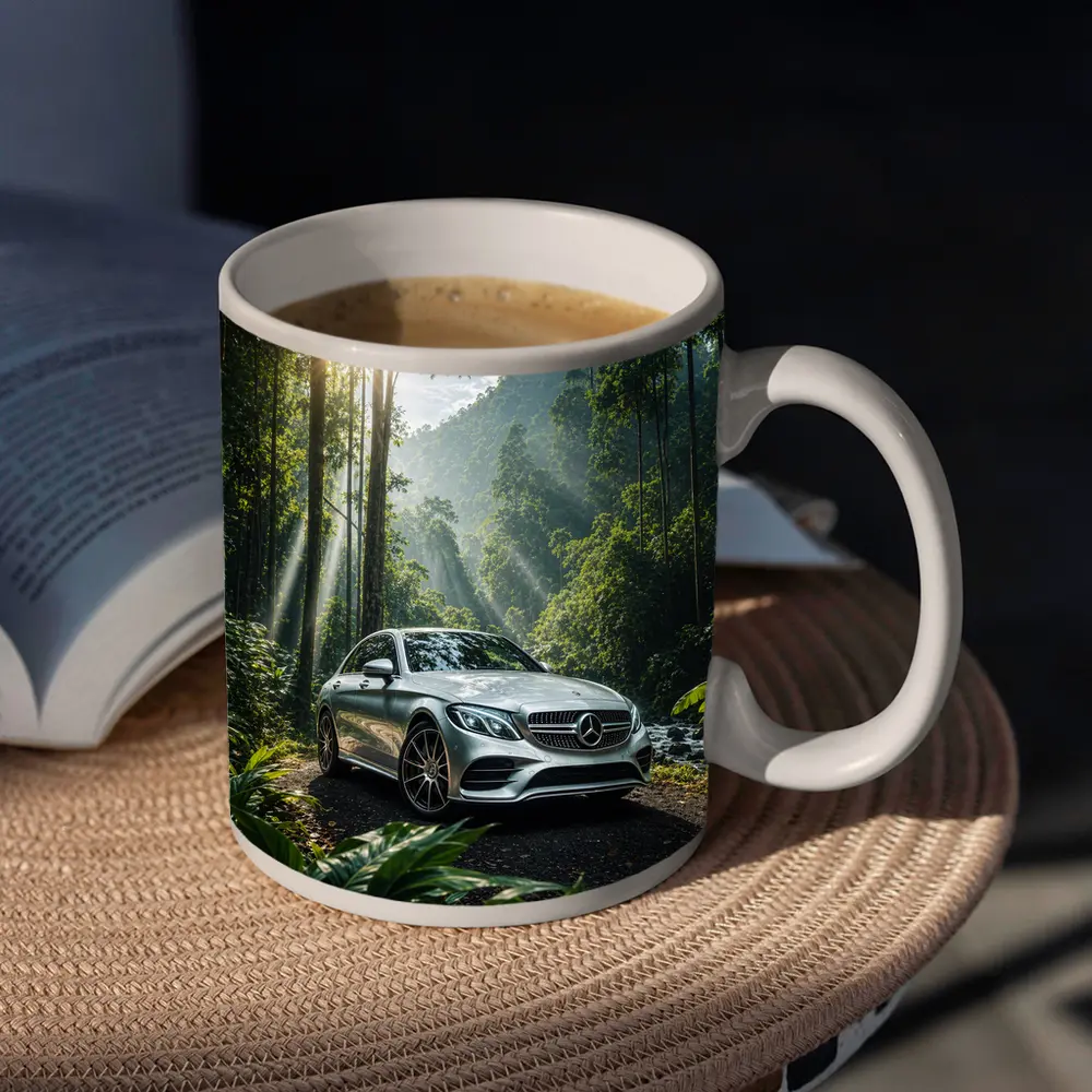 Mercedes C Class Silver Forest Sunlight – Mugs
