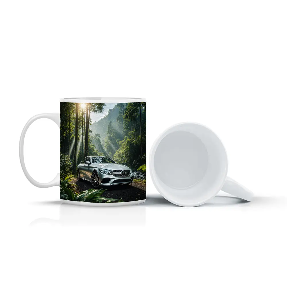 Mercedes C Class Silver Forest Sunlight – Mugs