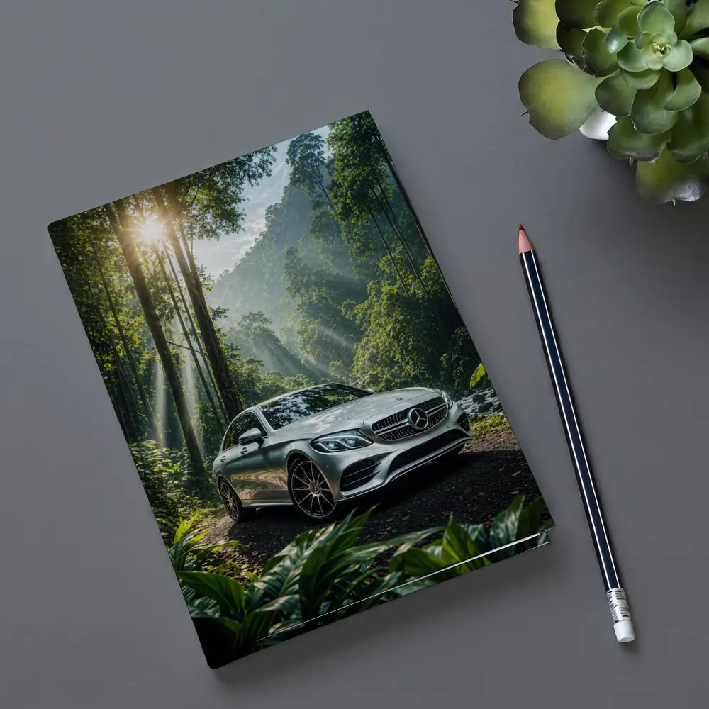 Mercedes C Class Silver Forest Sunlight – Notebooks