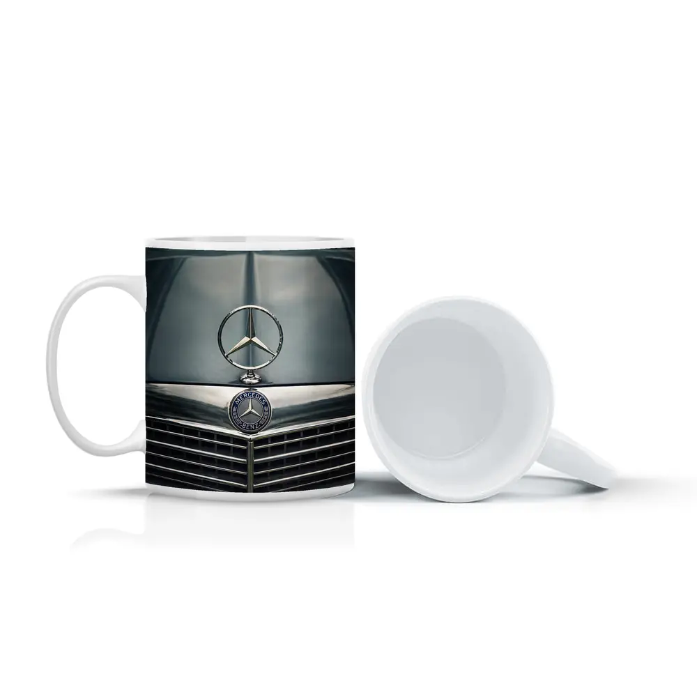 Mercedes Benz Classic Hood Star Close Up – Mugs