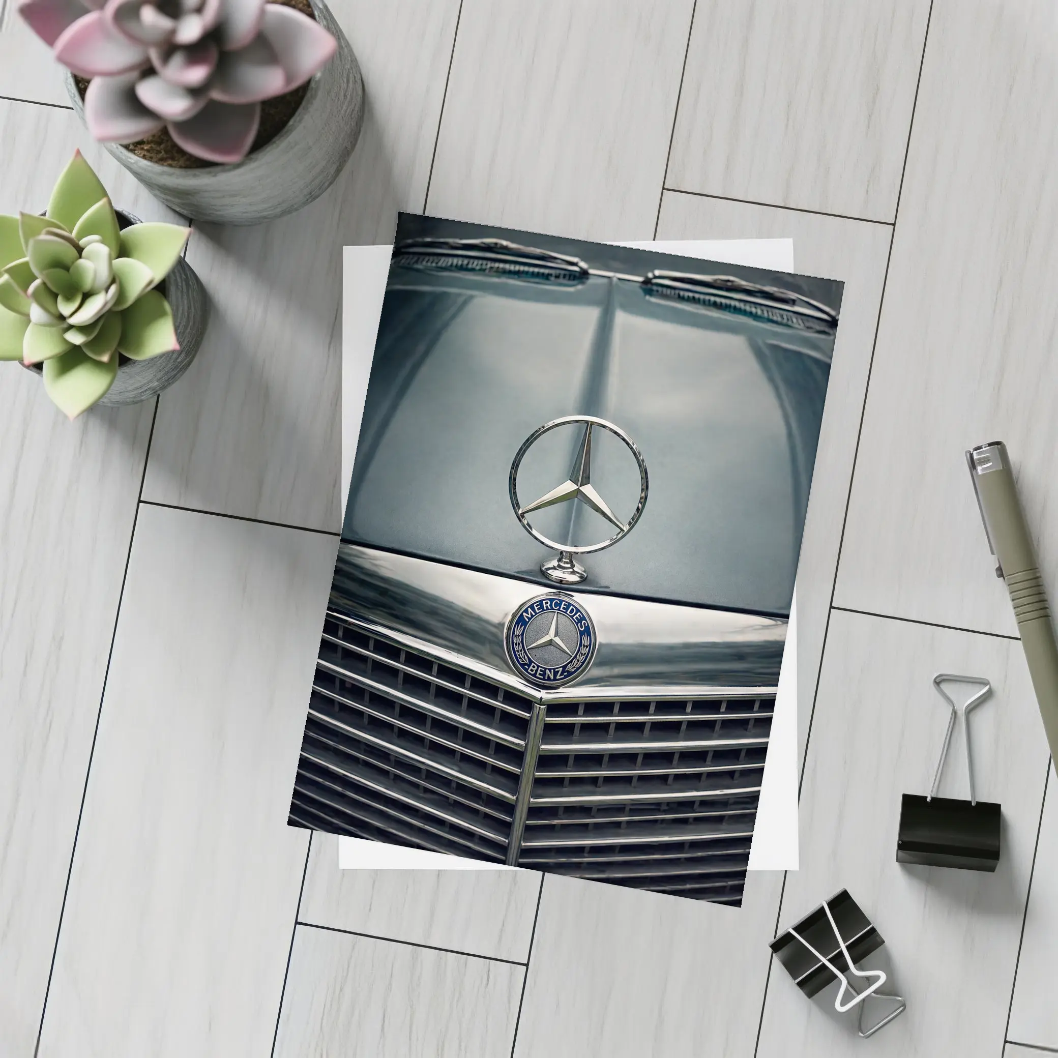 Mercedes Benz Classic Hood Star Close Up – Postcards