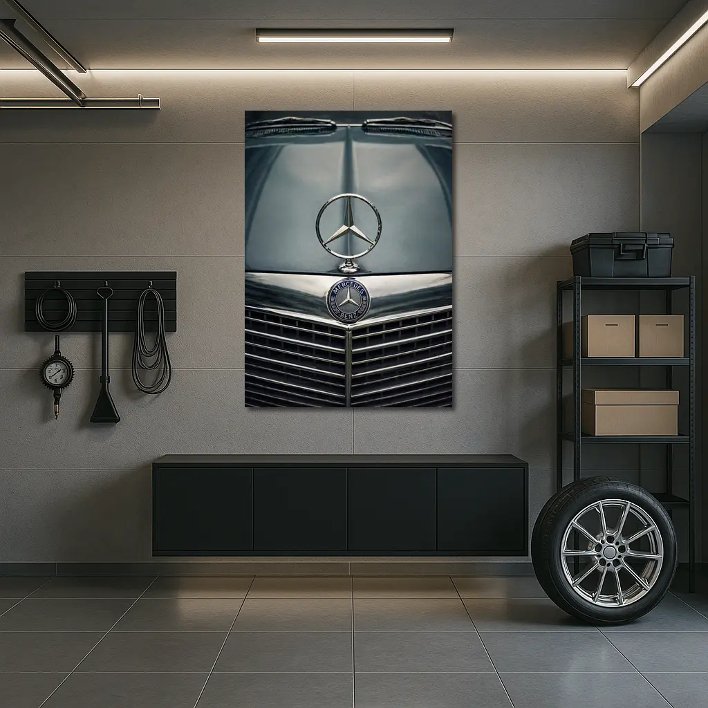 Mercedes Benz Classic Hood Star Close Up – Wall Art
