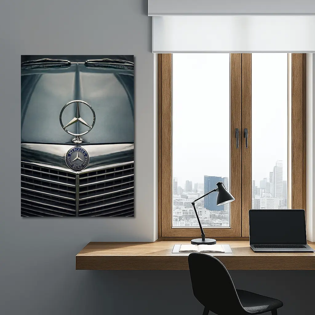 Mercedes Benz Classic Hood Star Close Up – Wall Art