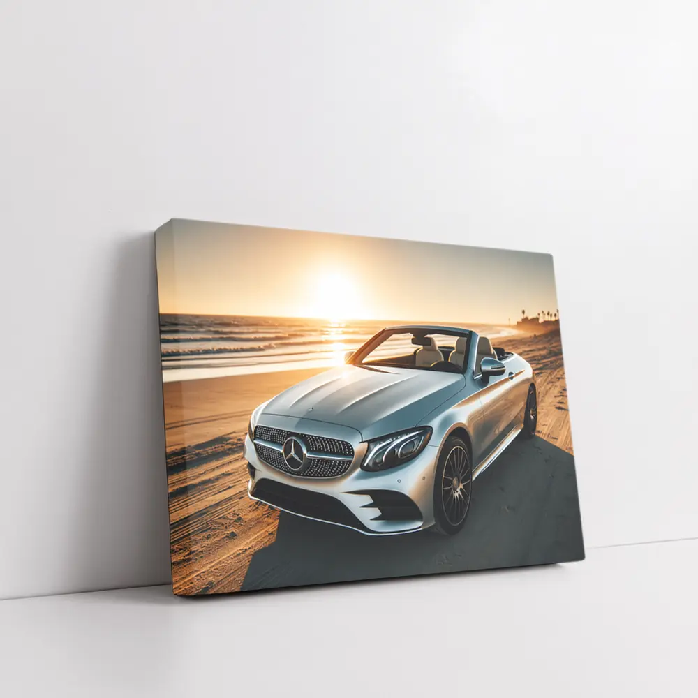 Mercedes C Class Cabriolet Beach Sunset – Wall Art