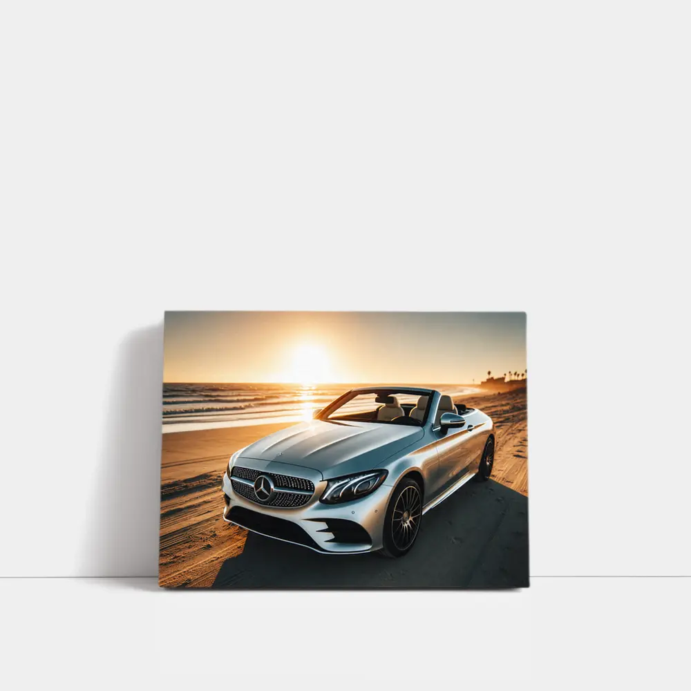 Mercedes C Class Cabriolet Beach Sunset – Wall Art