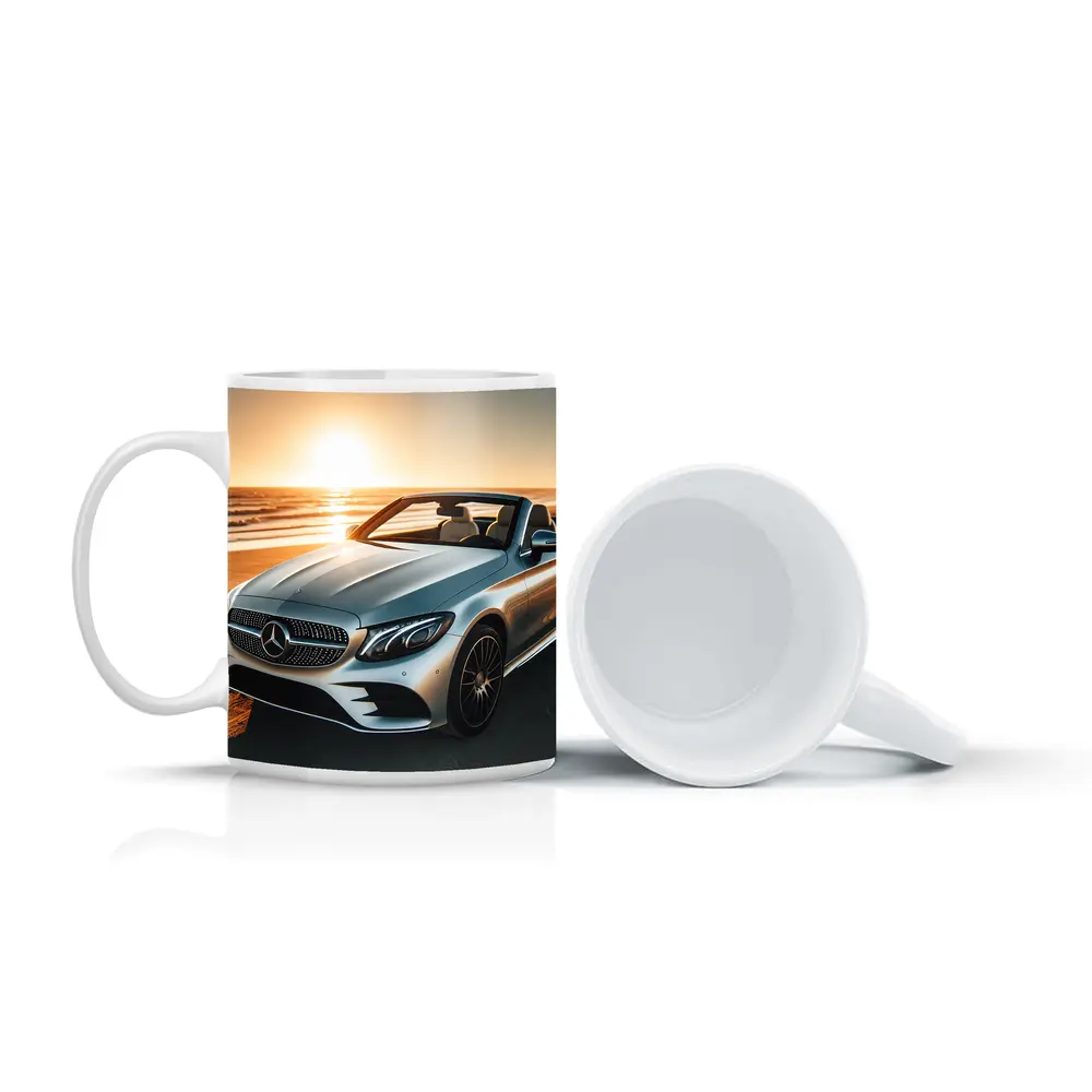 Mercedes C Class Cabriolet Beach Sunset – Mugs
