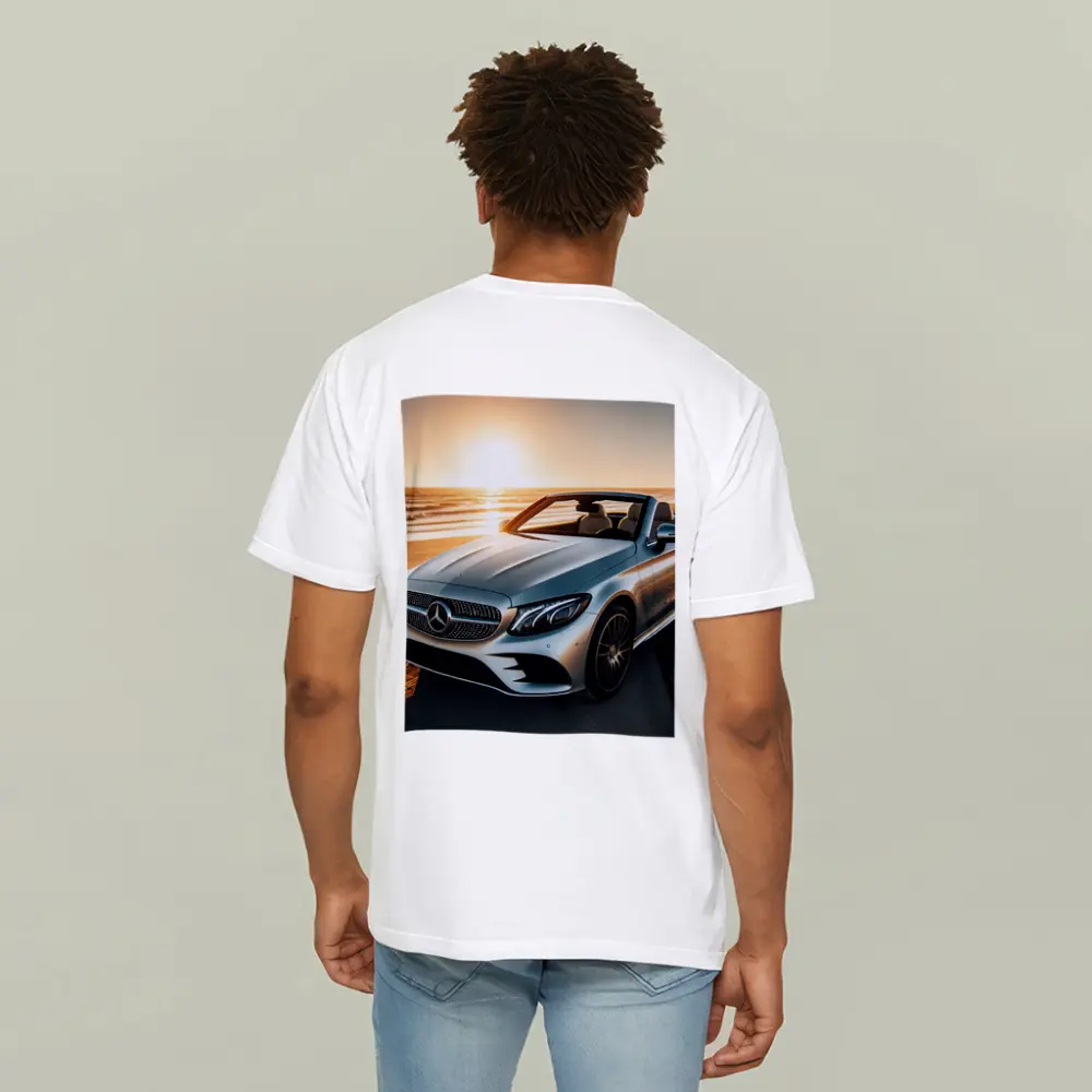 Mercedes C Class Cabriolet Beach Sunset – T-Shirts