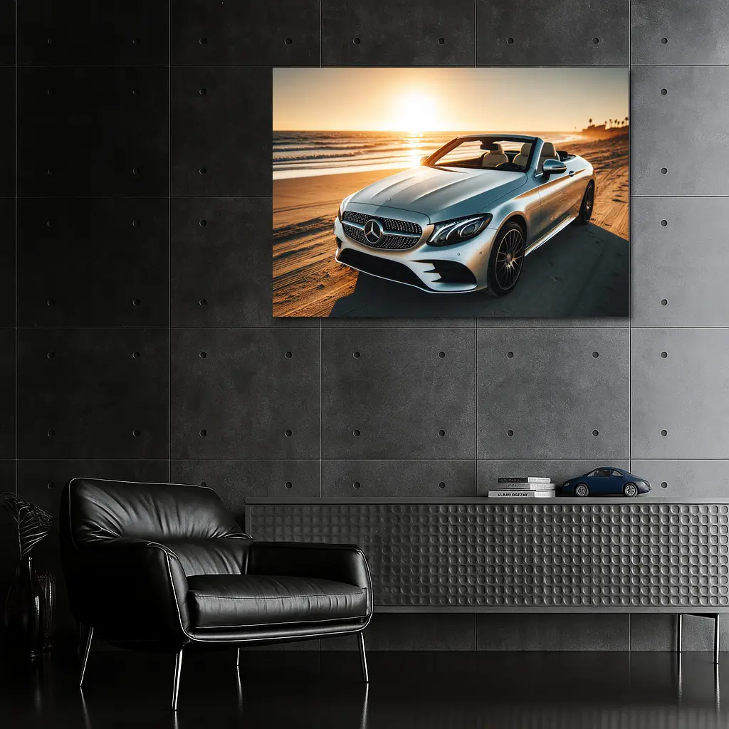 Mercedes C Class Cabriolet Beach Sunset – Wall Art