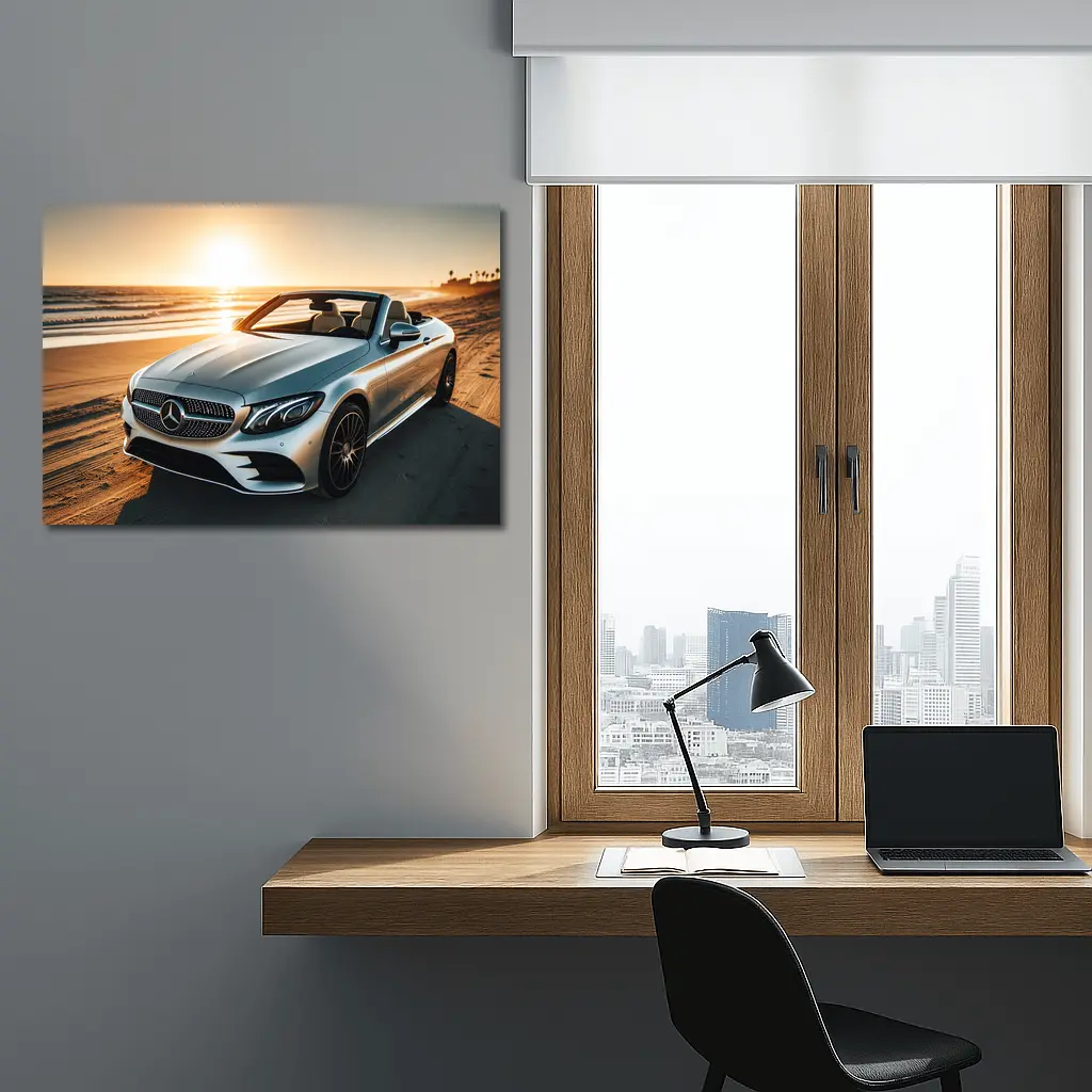 Mercedes C Class Cabriolet Beach Sunset – Wall Art