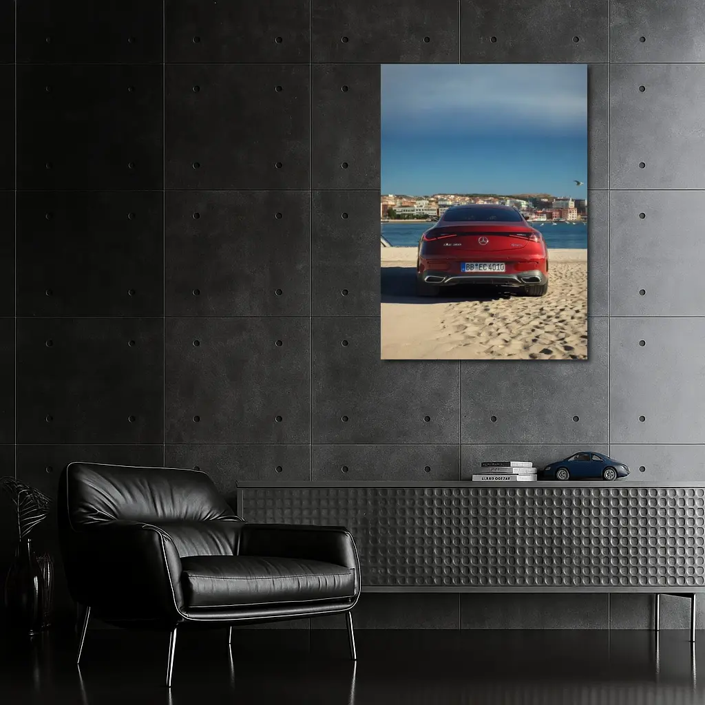 Mercedes CLE 300 Coupe Seaside City Rear – Wall Art