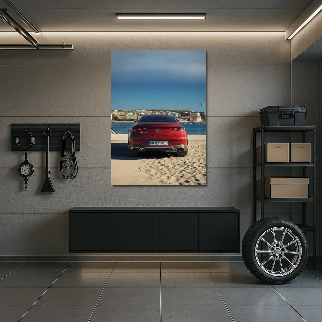 Mercedes CLE 300 Coupe Seaside City Rear – Wall Art