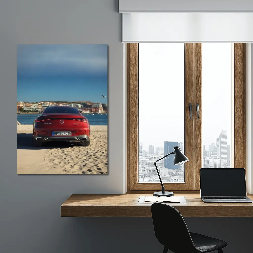 Mercedes CLE 300 Coupe Seaside City Rear – Wall Art