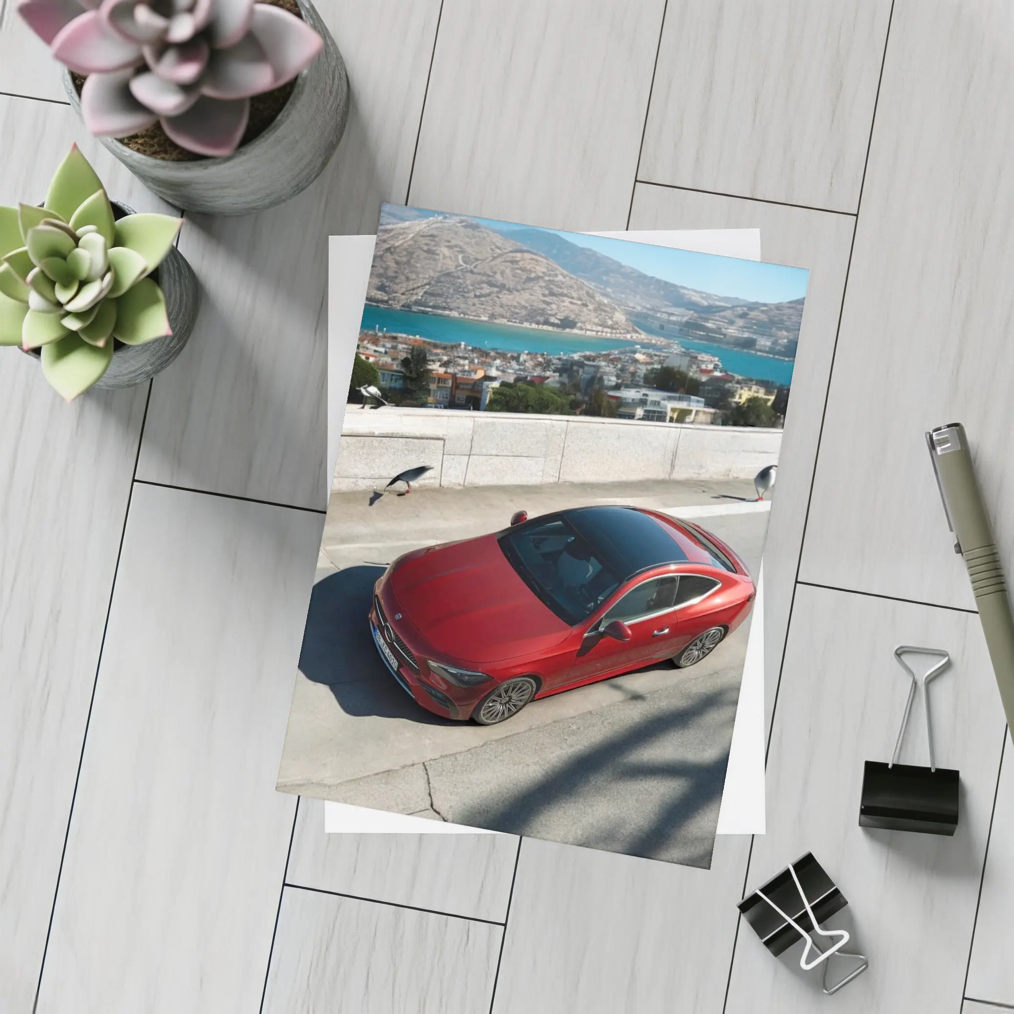 Mercedes CLE 300 Coupe Seaside City View – Postcards