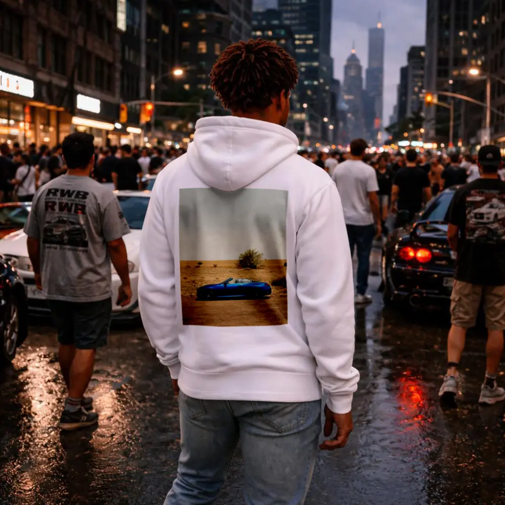 Mercedes CLE Cabriolet Blue Desert Landscape – Hoodies