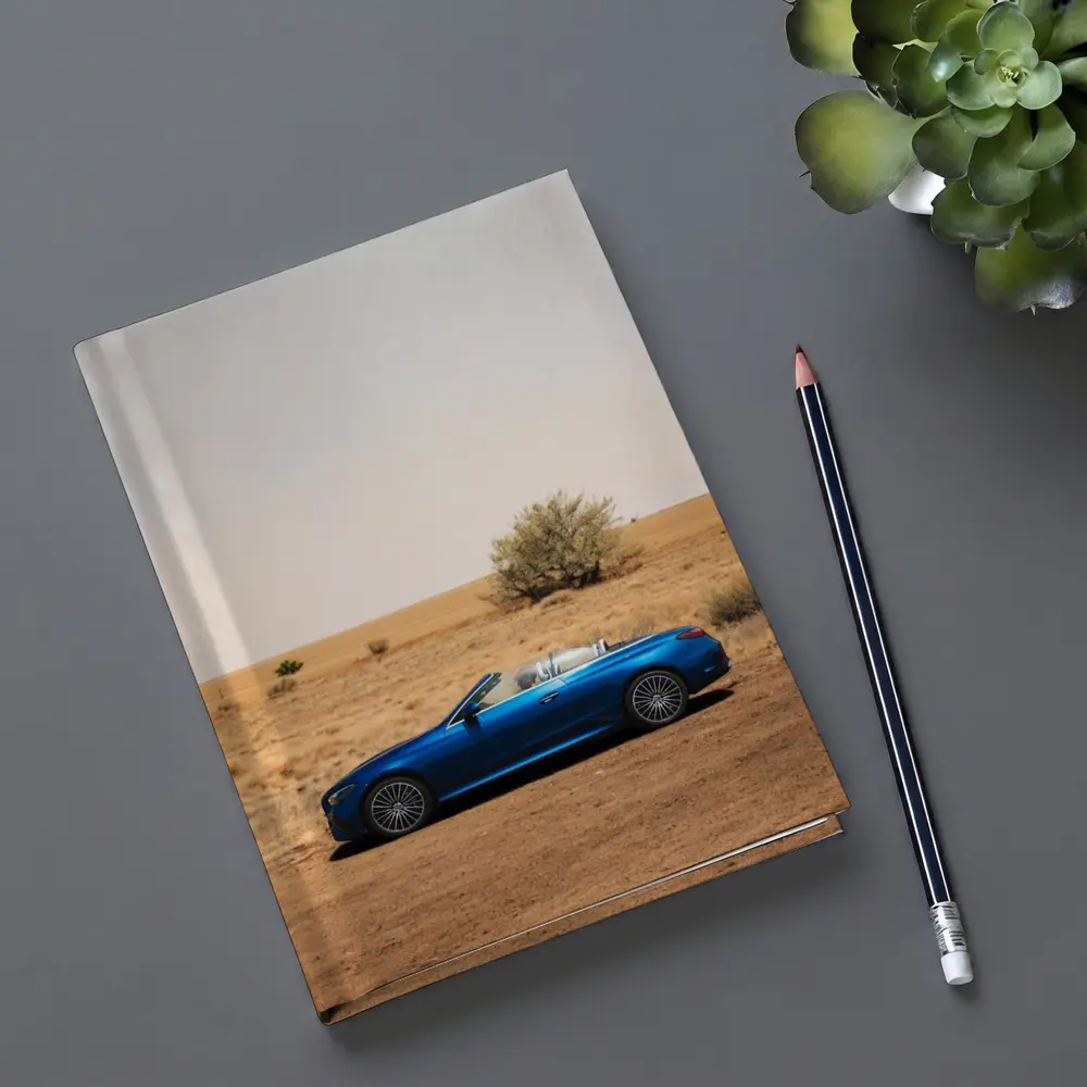 Mercedes CLE Cabriolet Blue Desert Landscape – Notebooks