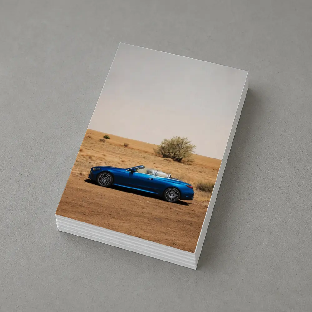 Mercedes CLE Cabriolet Blue Desert Landscape – Postcards