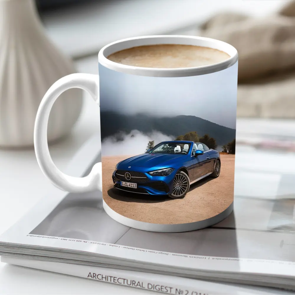 Mercedes CLE Cabriolet Blue Misty Mountains – Mugs