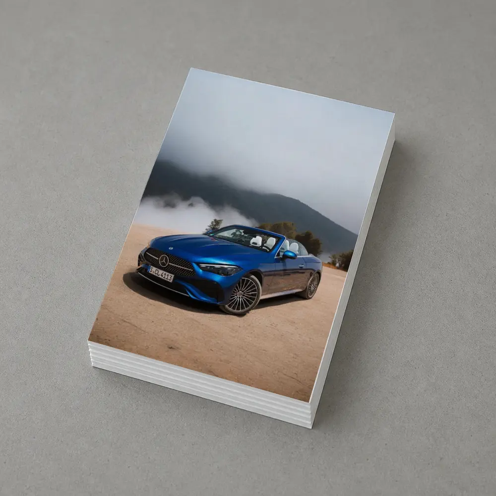 Mercedes CLE Cabriolet Blue Misty Mountains – Postcards