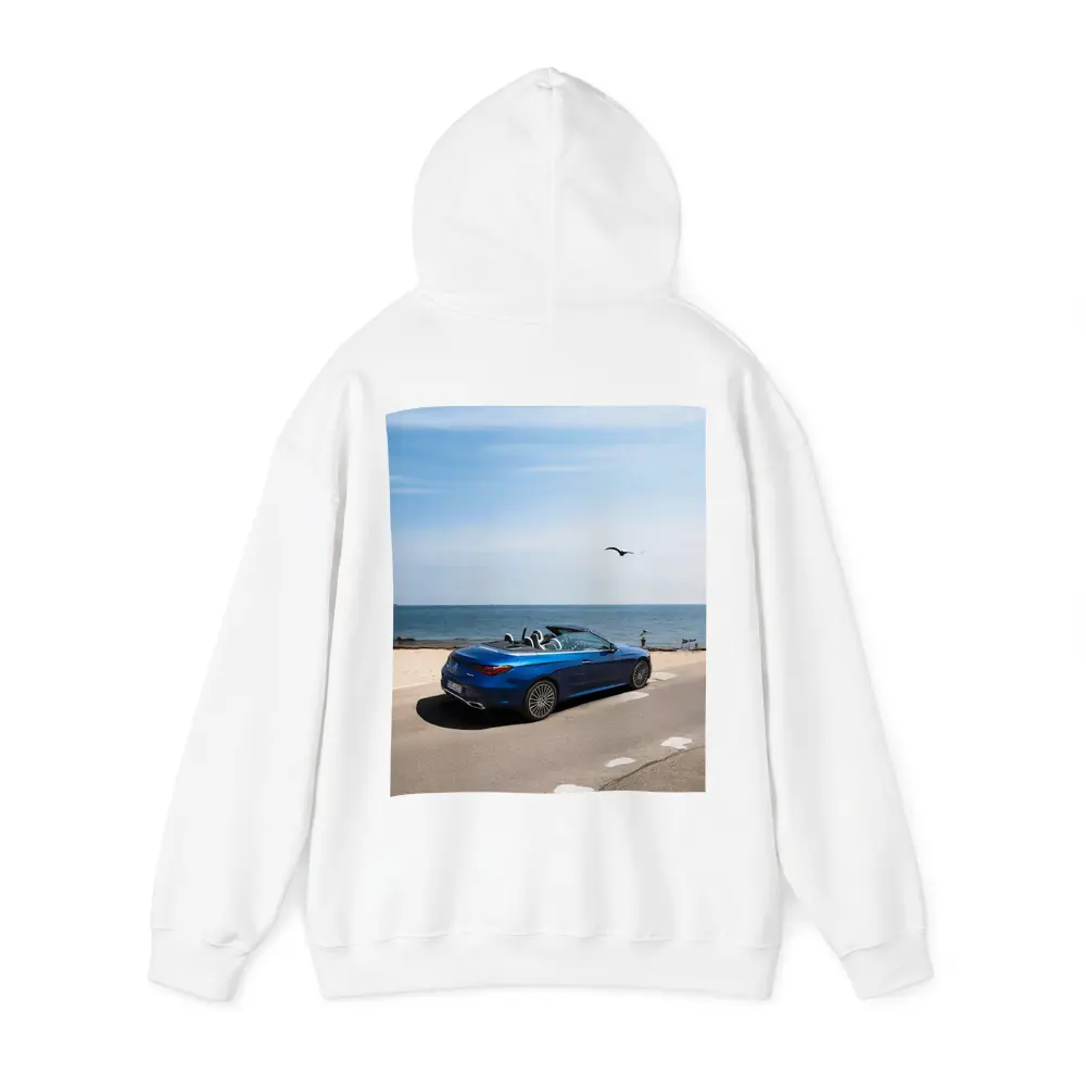 Mercedes CLE Cabriolet Blue Coastal Road Drive – Hoodies