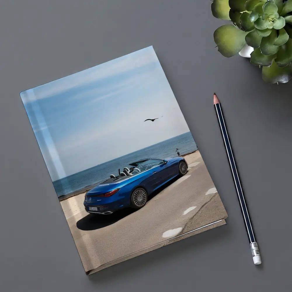 Mercedes CLE Cabriolet Blue Coastal Road Drive – Notebooks