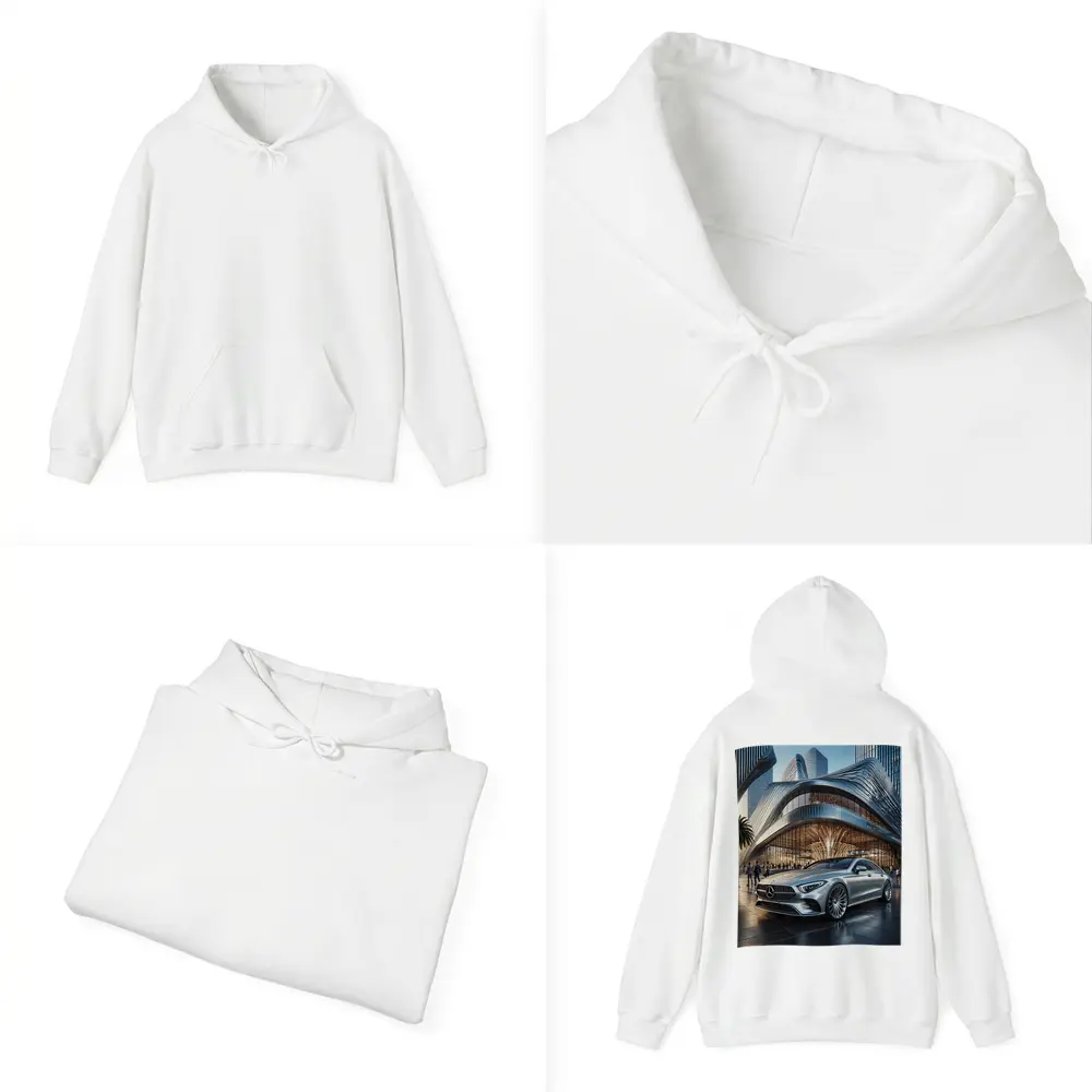 Mercedes CLS Silver Outside Luxury Architecture – Hoodies