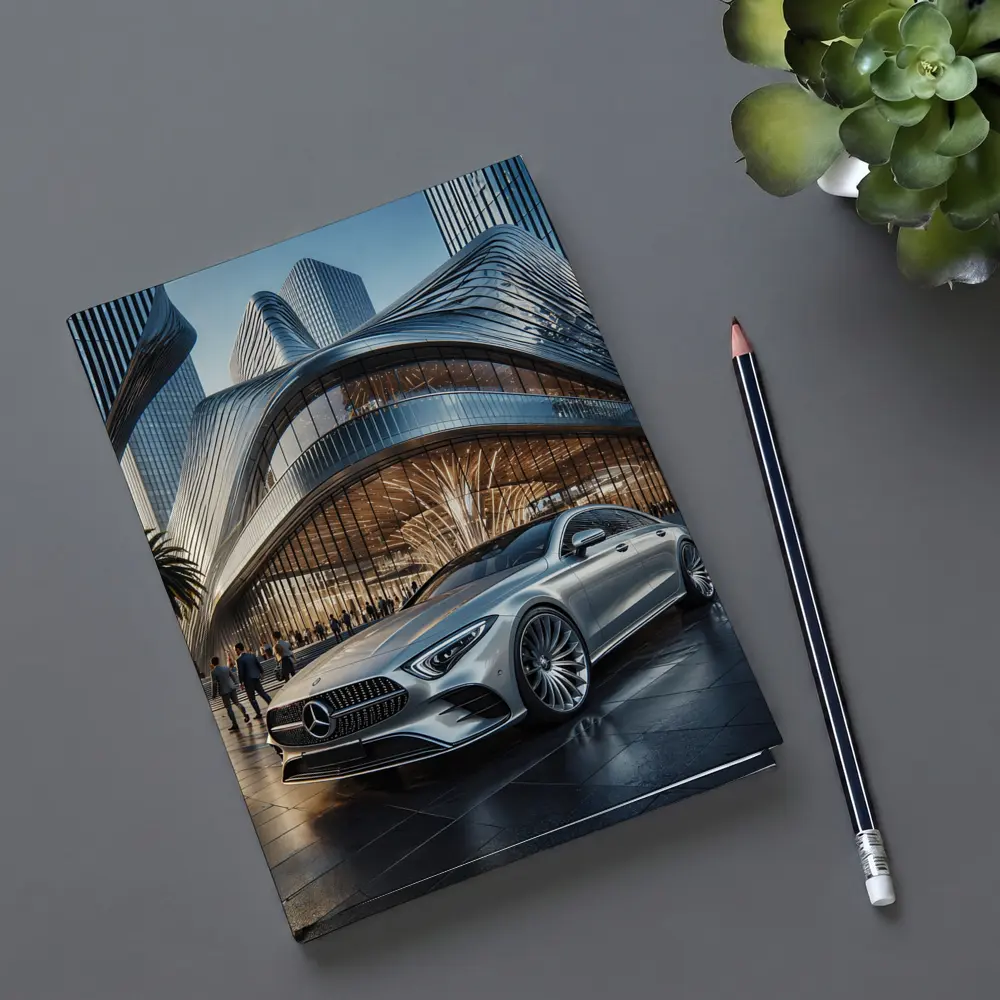 Mercedes CLS Silver Outside Luxury Architecture – Notebooks