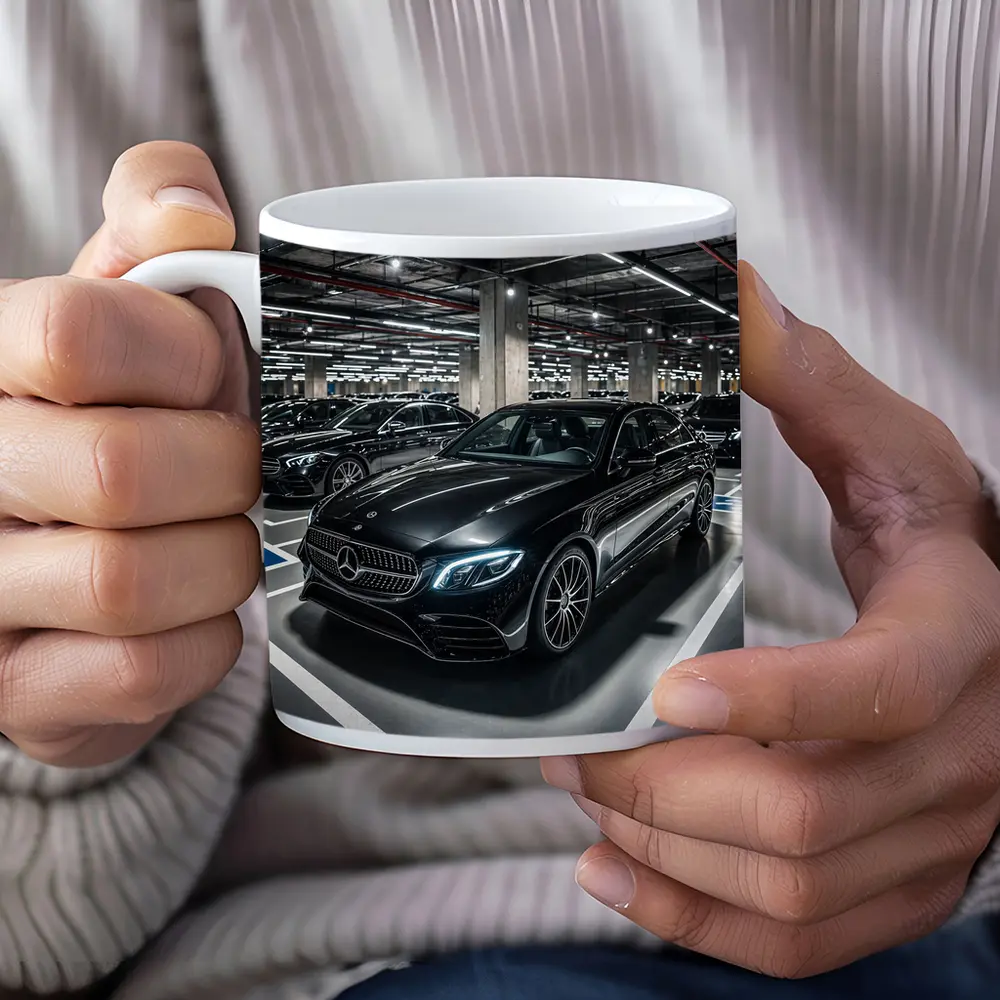 Mercedes Benz E Class Underground Parking Night – Mugs