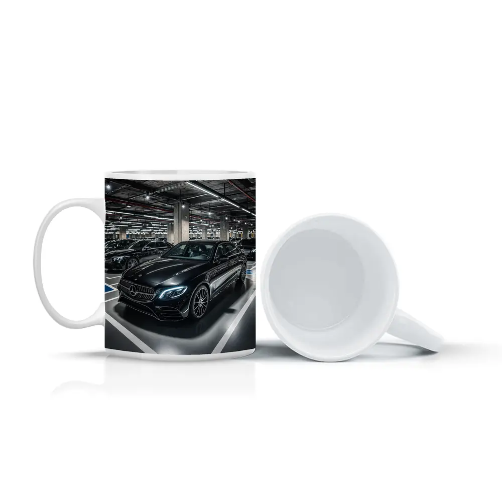 Mercedes Benz E Class Underground Parking Night – Mugs