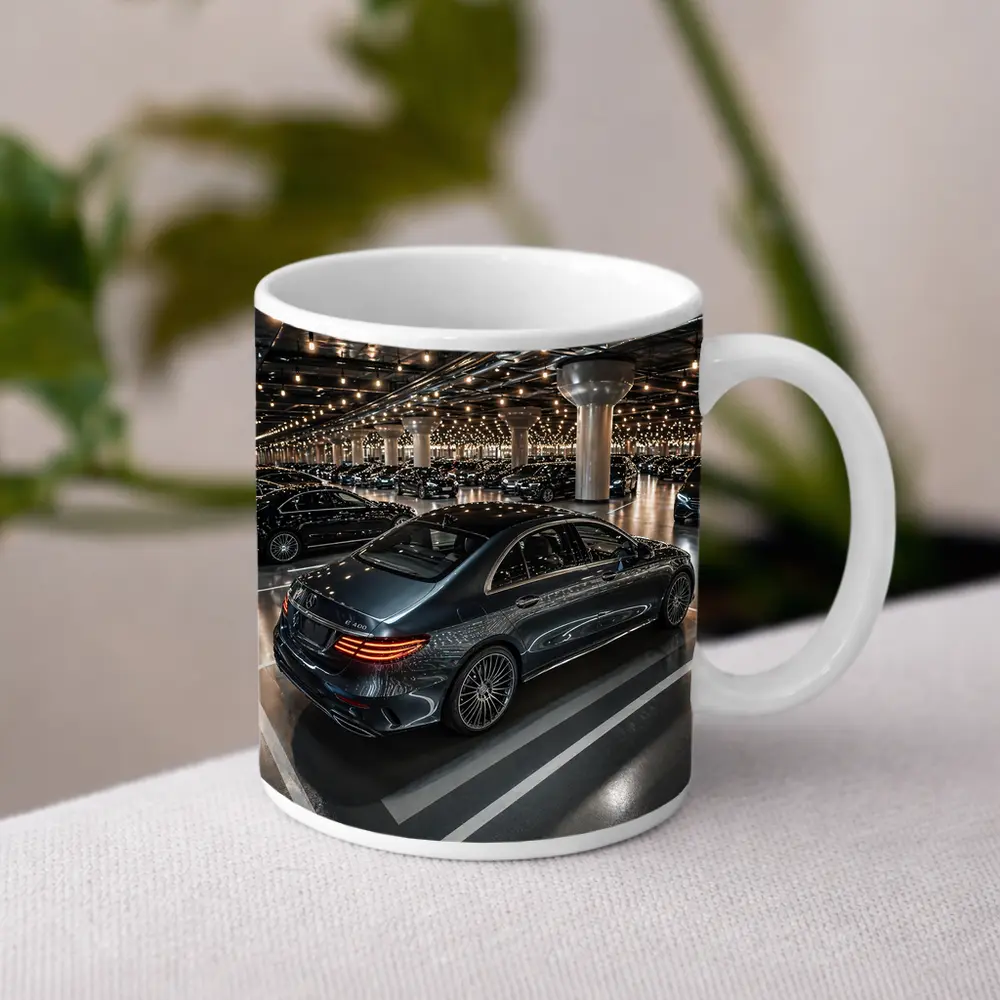Mercedes E Class Sedan Indoor Parking Lot – Mugs
