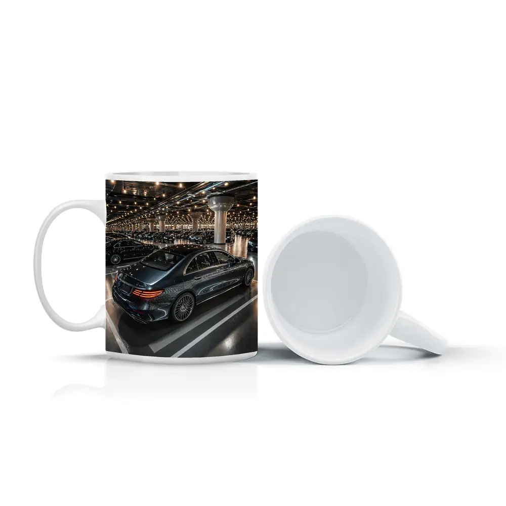 Mercedes E Class Sedan Indoor Parking Lot – Mugs