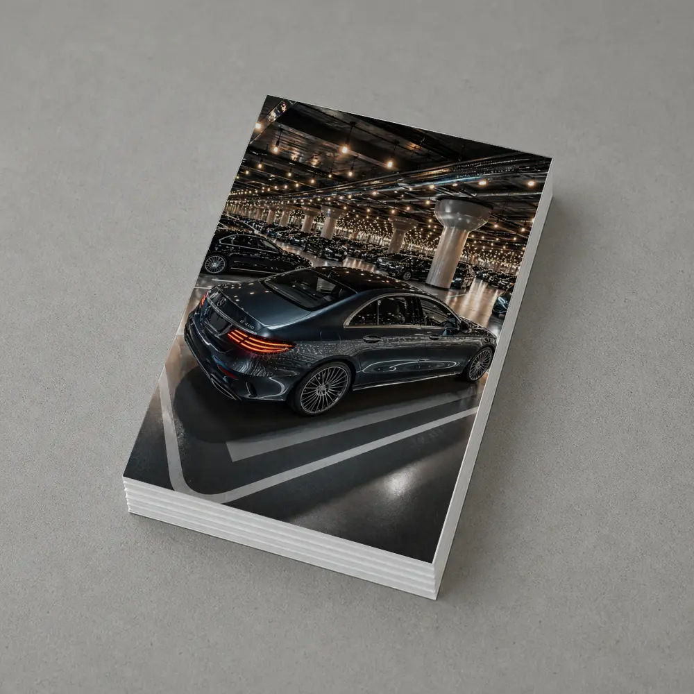 Mercedes E Class Sedan Indoor Parking Lot – Postcards