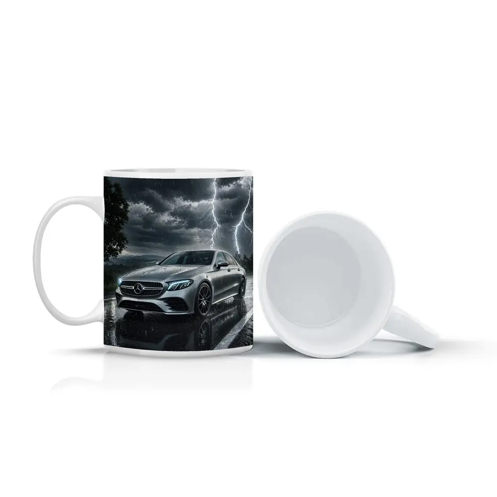 Mercedes E Class Storm Lightning Rain Night – Mugs