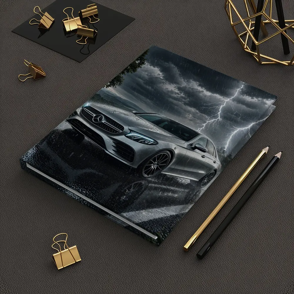 Mercedes E Class Storm Lightning Rain Night – Notebooks