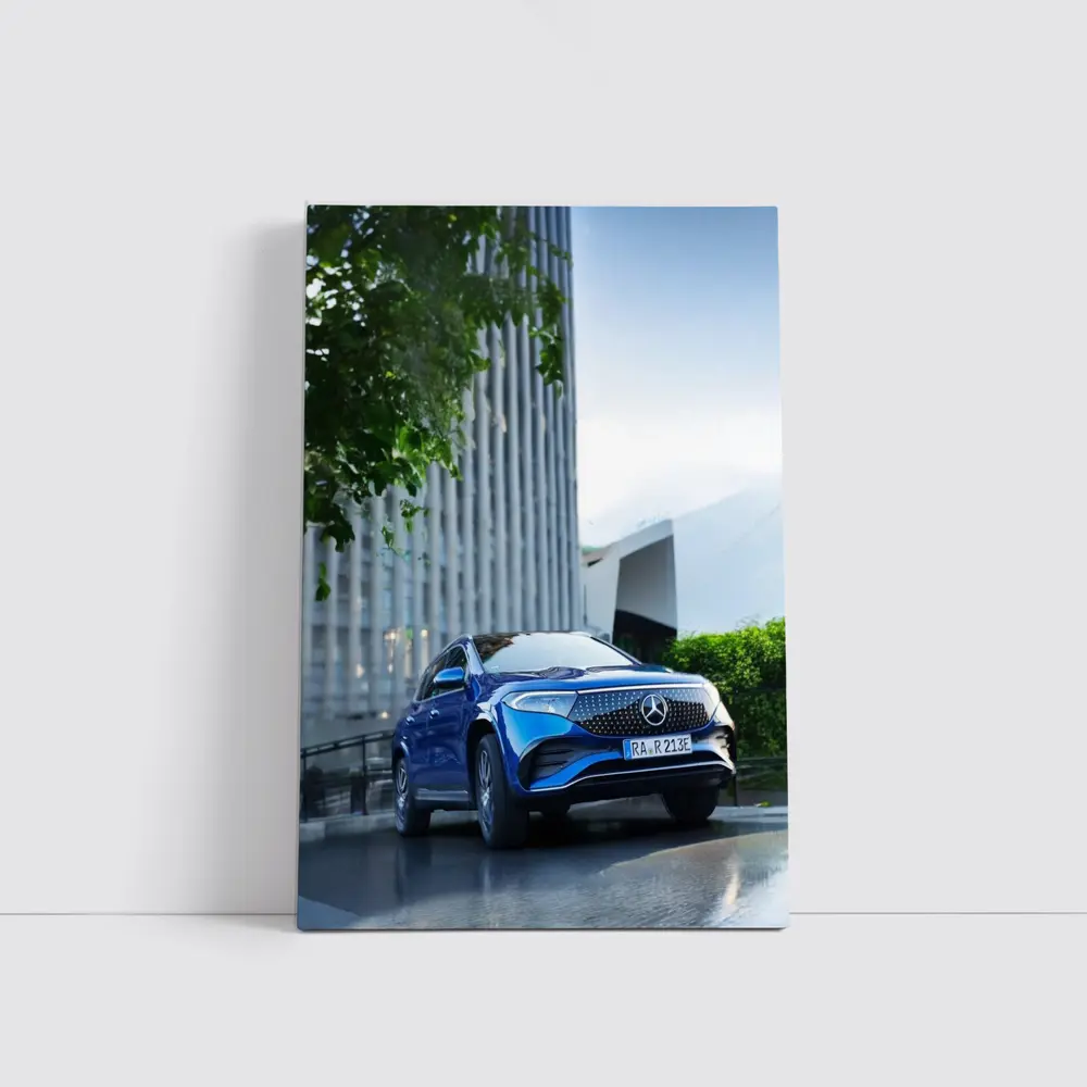 Mercedes EQA Blue Electric SUV City Street – Wall Art