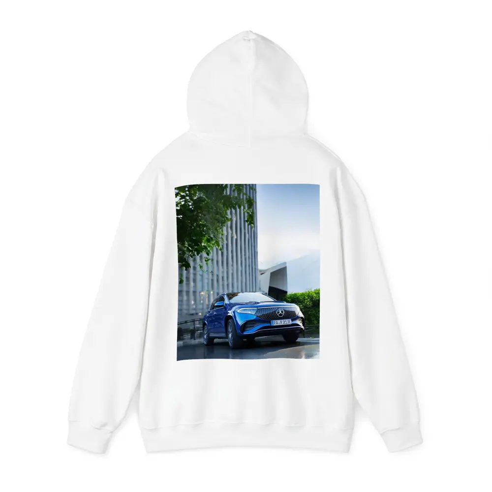 Mercedes EQA Blue Electric SUV City Street – Hoodies