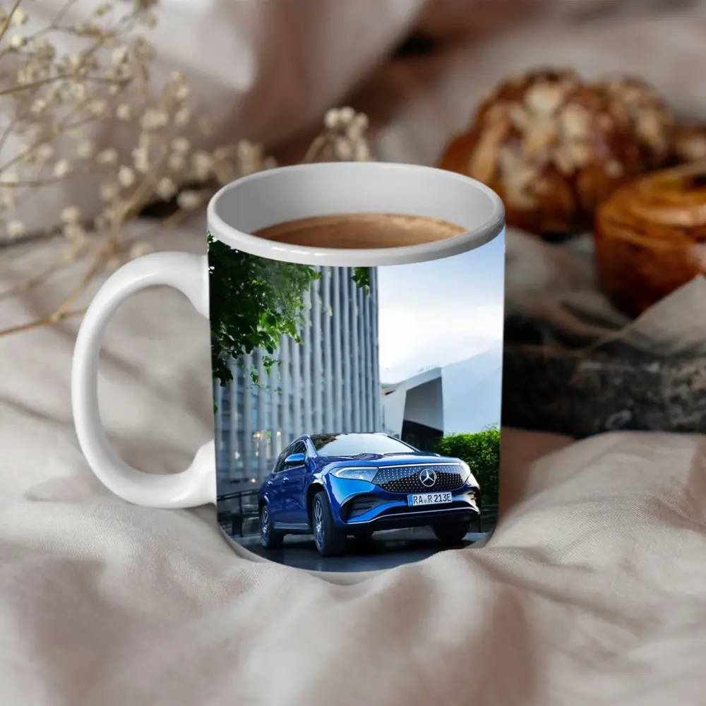 Mercedes EQA Blue Electric SUV City Street – Mugs