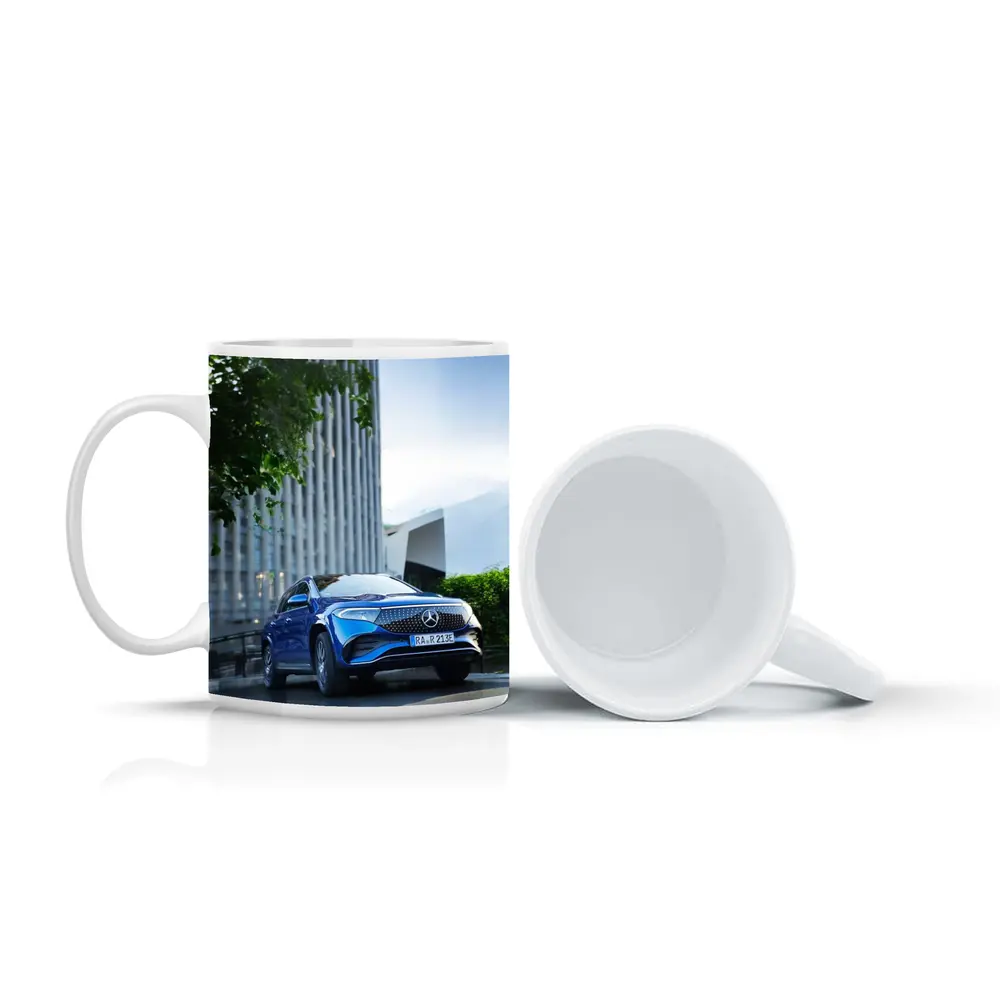 Mercedes EQA Blue Electric SUV City Street – Mugs