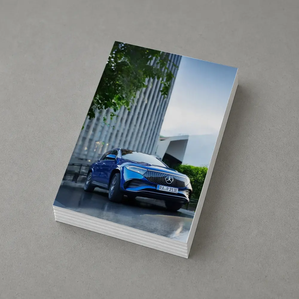 Mercedes EQA Blue Electric SUV City Street – Postcards