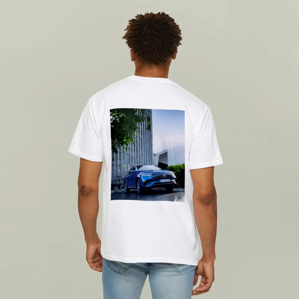 Mercedes EQA Blue Electric SUV City Street – T-Shirts
