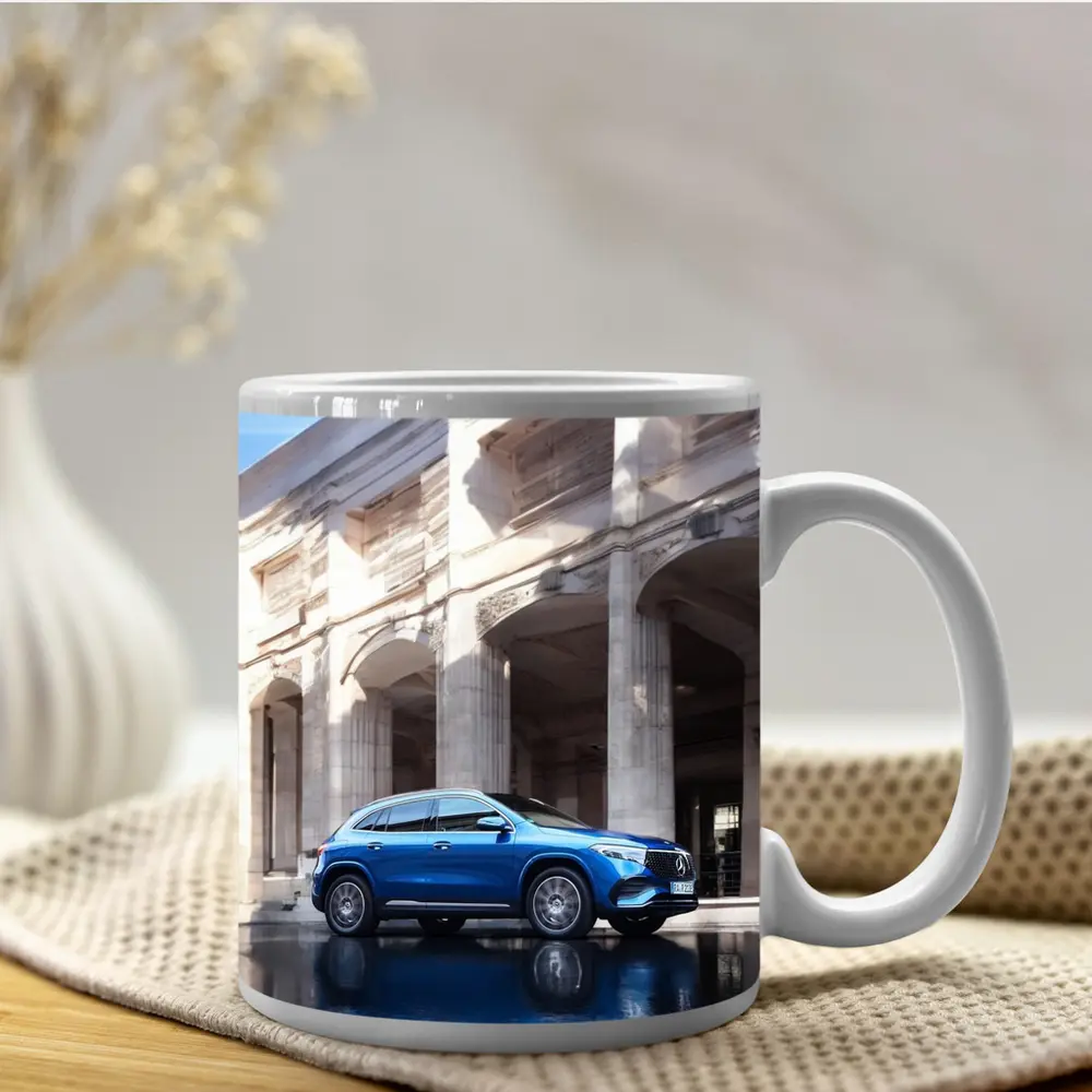 Mercedes EQA Blue SUV Urban Architecture – Mugs