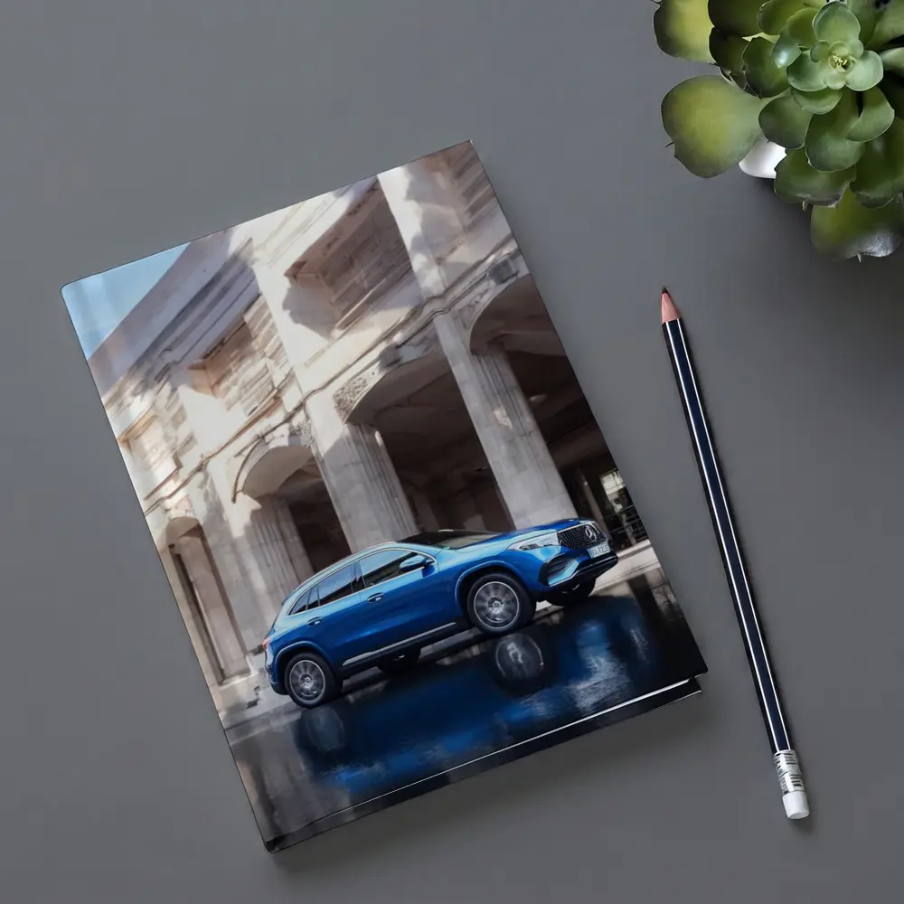 Mercedes EQA Blue SUV Urban Architecture – Notebooks