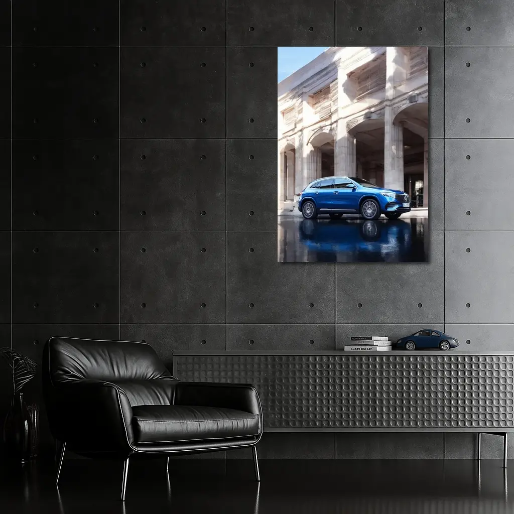Mercedes EQA Blue SUV Urban Architecture – Wall Art