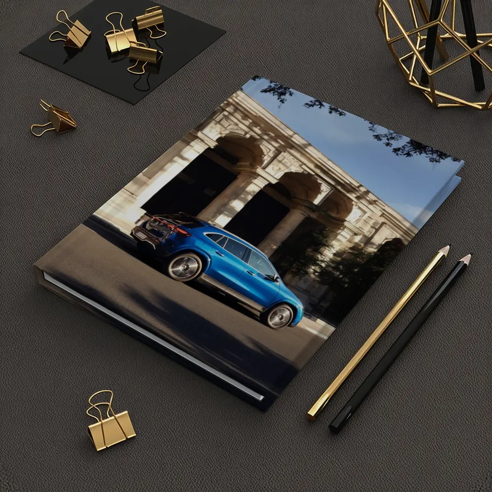 Mercedes EQA Blue SUV Classic Building Street – Notebooks