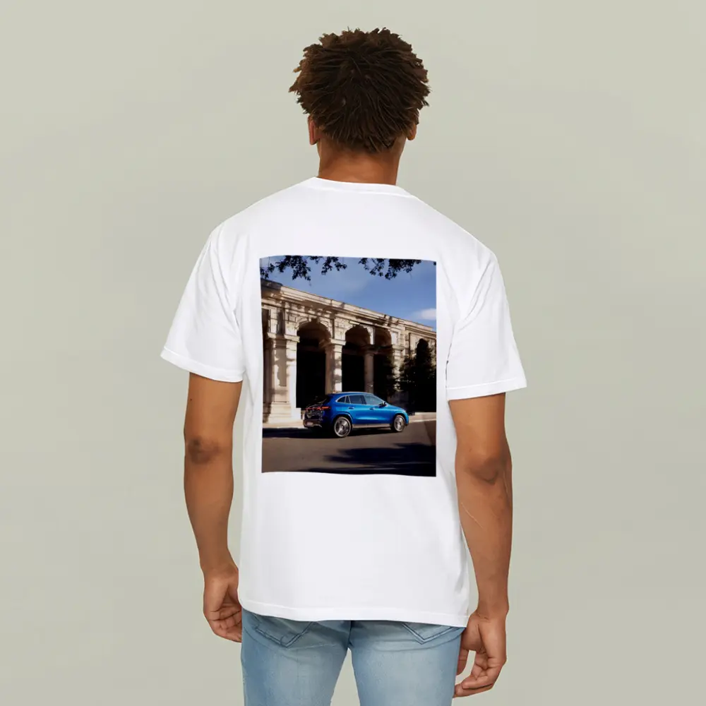 Mercedes EQA Blue SUV Classic Building Street – T-Shirts