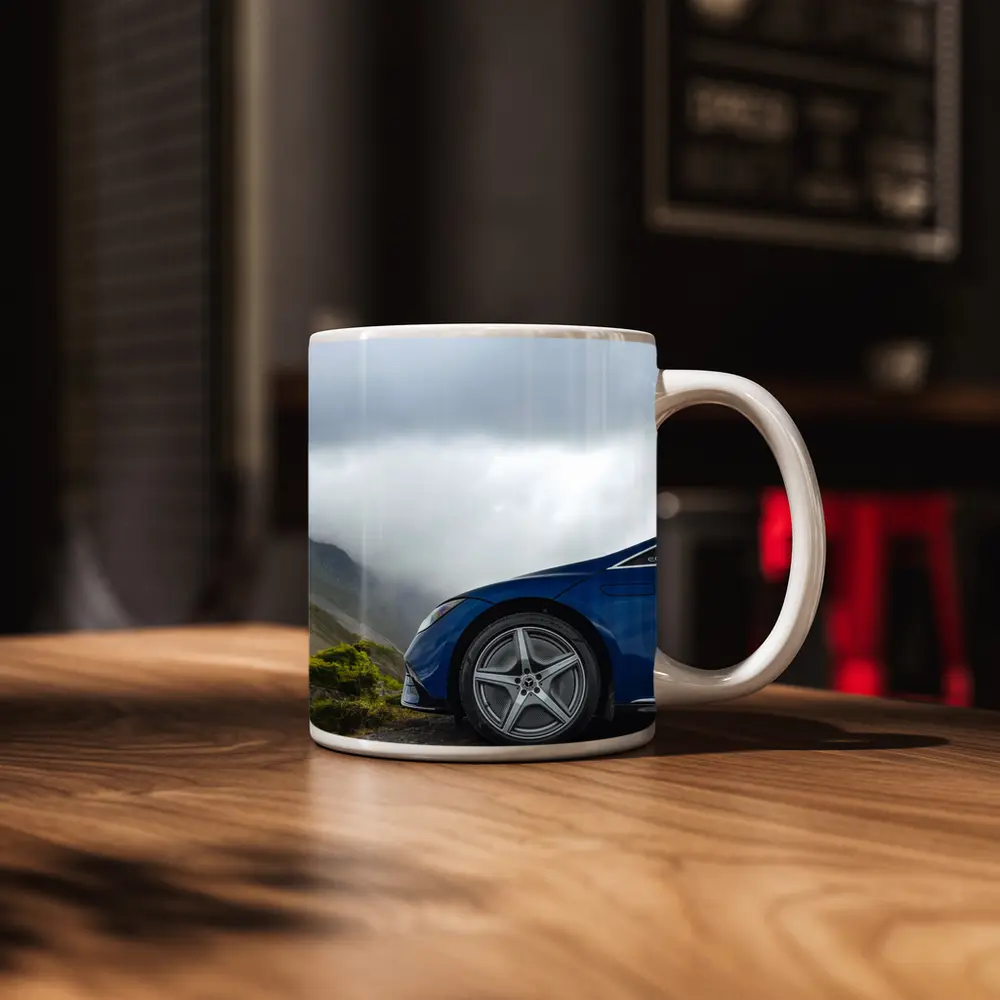 Mercedes EQE Blue Wheel Misty Mountain Road – Mugs