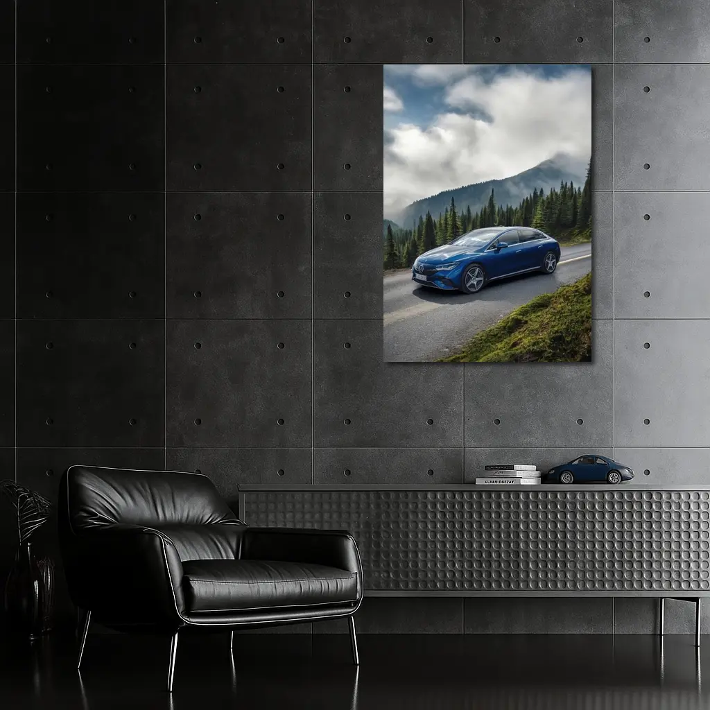 Mercedes EQE Blue Mountain Road Drive – Wall Art